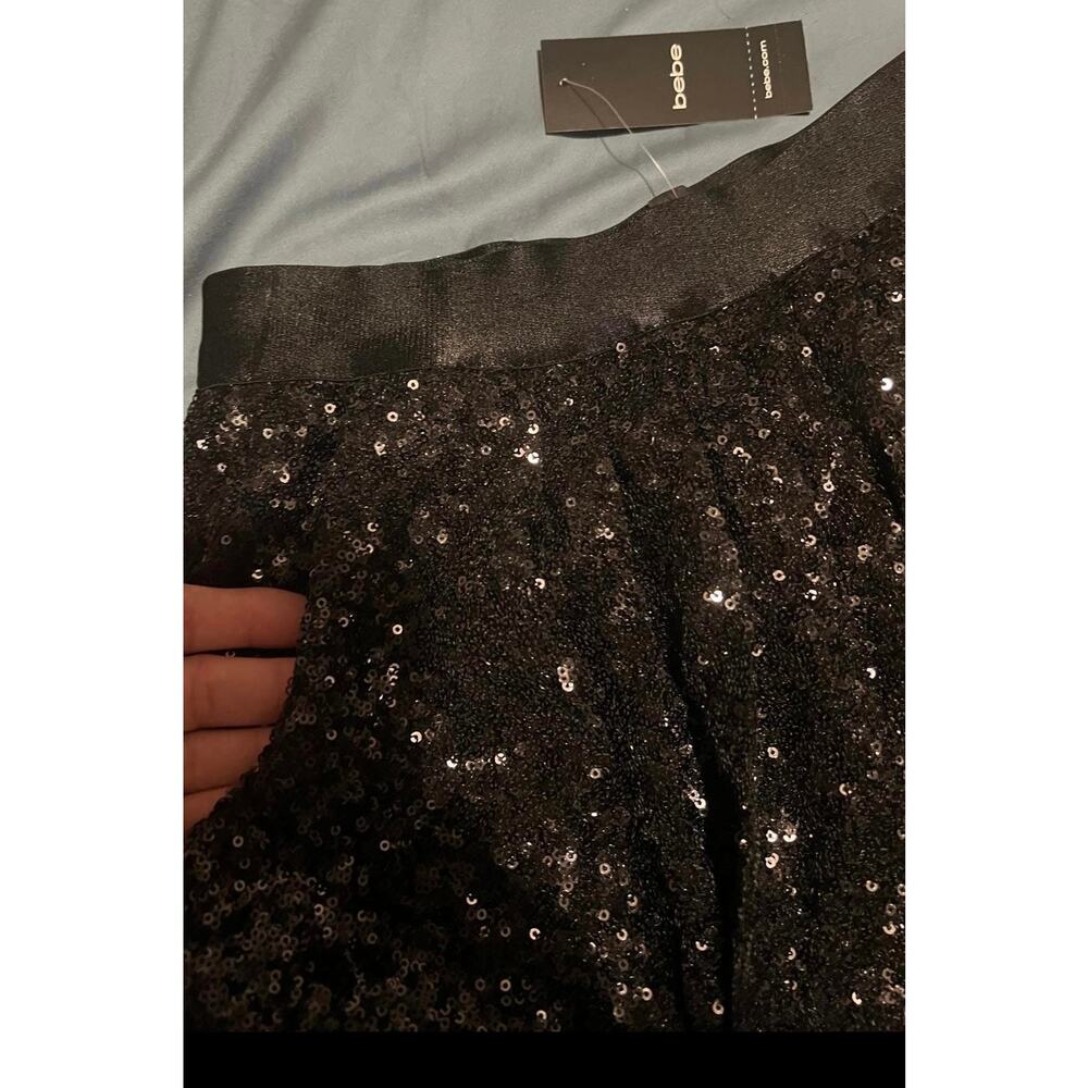 New Bebe black sequin cute party skirt size small - Picture 4 of 8